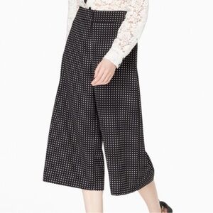 Kate Spade Culottes- Wide Leg Black & White Polka Dot w/ Pockets